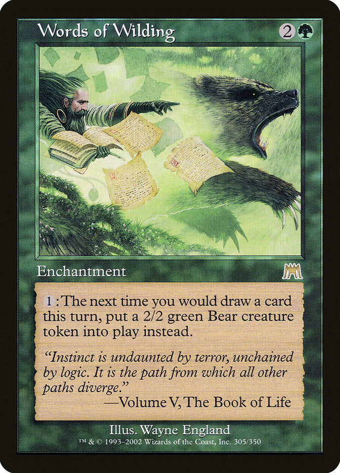 MTG Card Title: Words of Wilding ONS/305