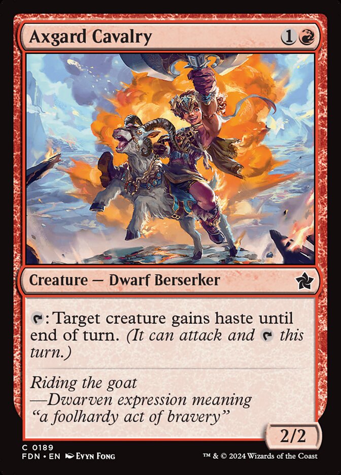MTG Card Title: Axgard Cavalry FDN/189