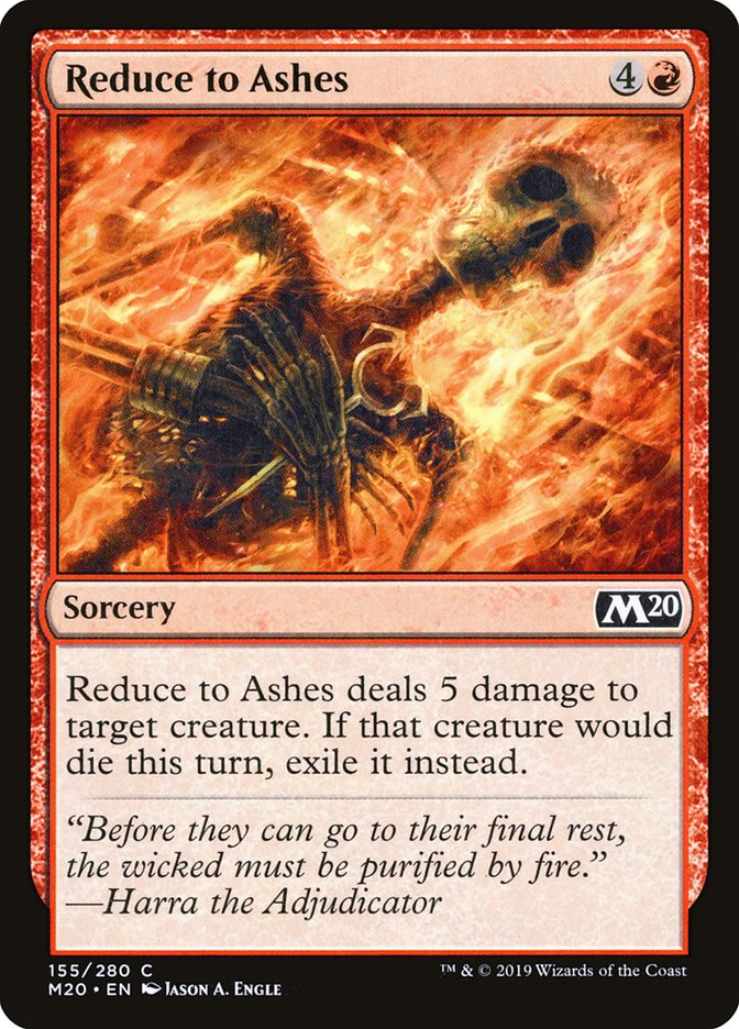 MTG Card Title: Reduce to Ashes M20/155