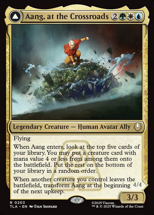 MTG Card Title: Aang, at the Crossroads // Aang, Destined Savior TLA/203