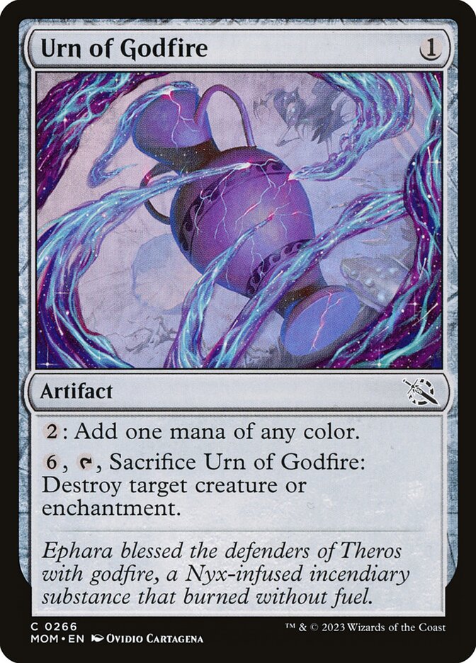 MTG Card Title: Urn of Godfire MOM/266